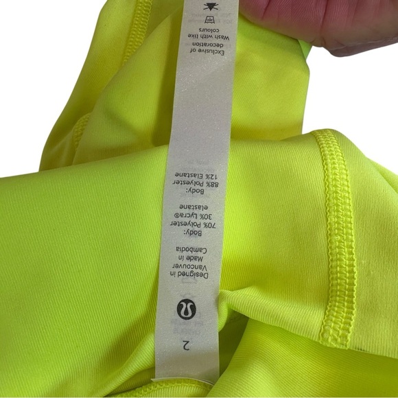 Lululemon Wunder Under Neon Yellow Luxtreme Tight 25" High Rise Size 2 - Picture 8 of 10